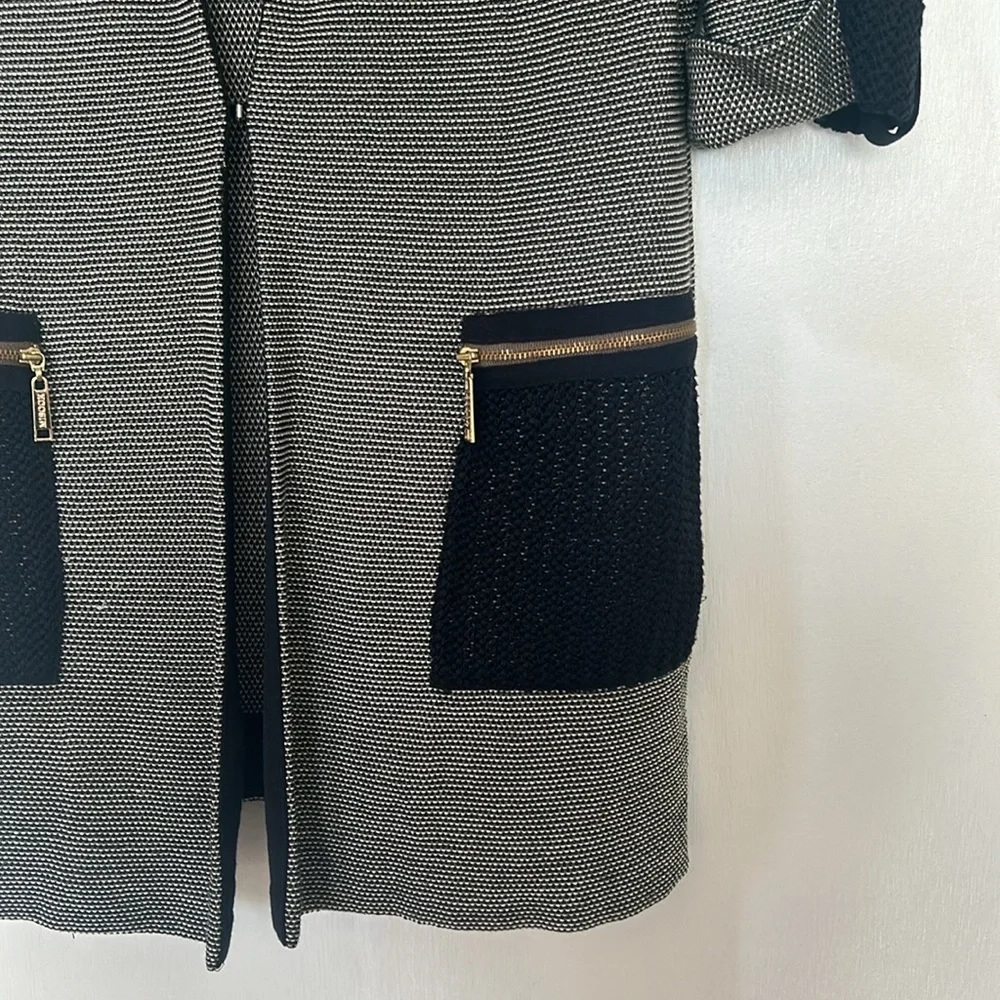 MISOOK FIT BLAZER WOMEN SIZE XS BLACK GRAY MESH SLEEVE - Picture 3 of 12